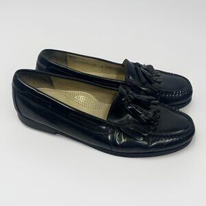 Cole Haan Mens Black Leather Loafer Tassel Sz 10.5D Dress Shoe